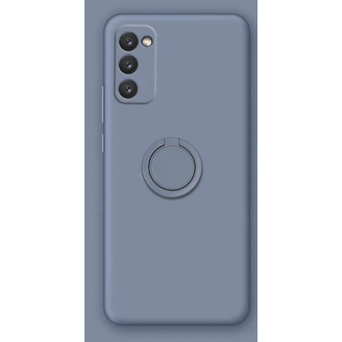 Силіконовий чохол Soft Touch з кільцем-тримачем для Samsung Galaxy S22 Сіро-синій