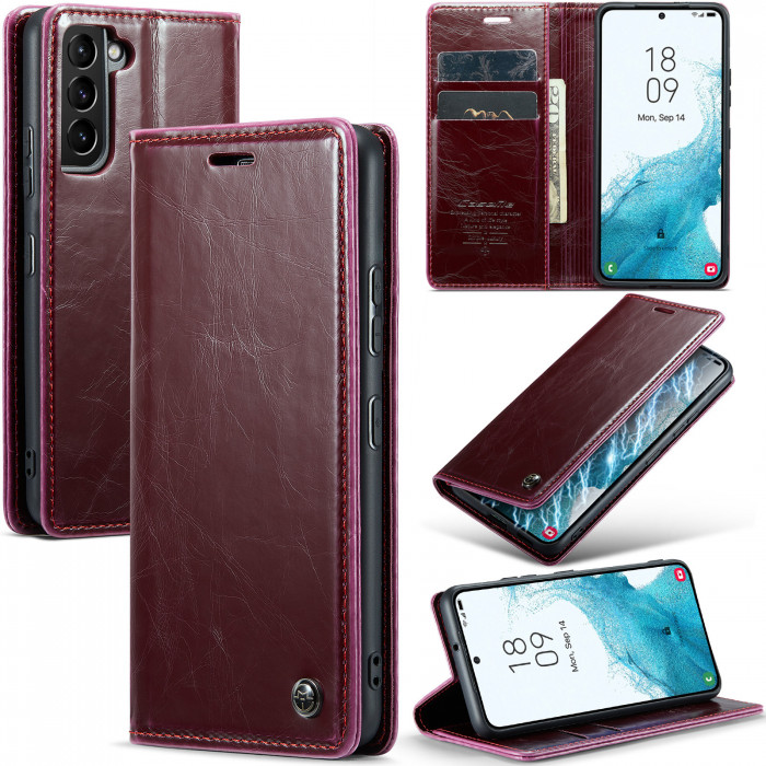 Чехол-книжка CaseMe Retro для Samsung S22 Бордовый