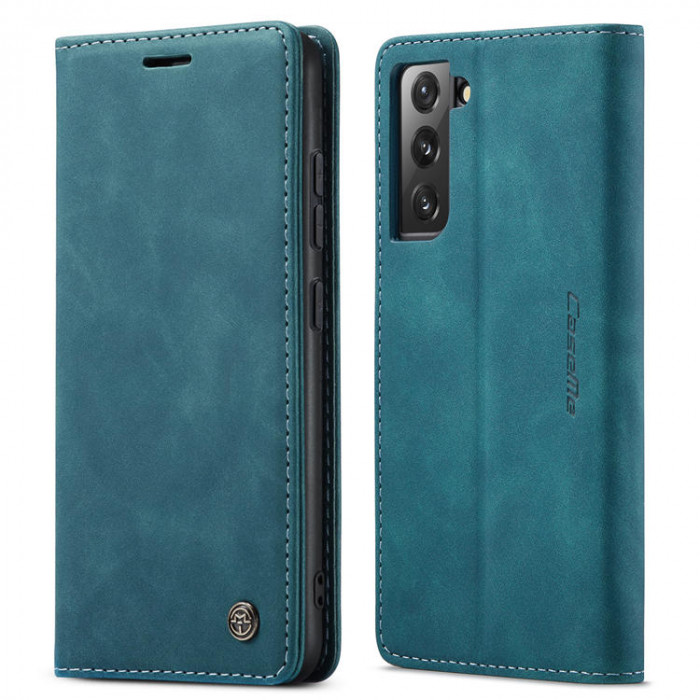 Чехол-книжка CaseMe из нубука для Samsung S21 Бирюзовый