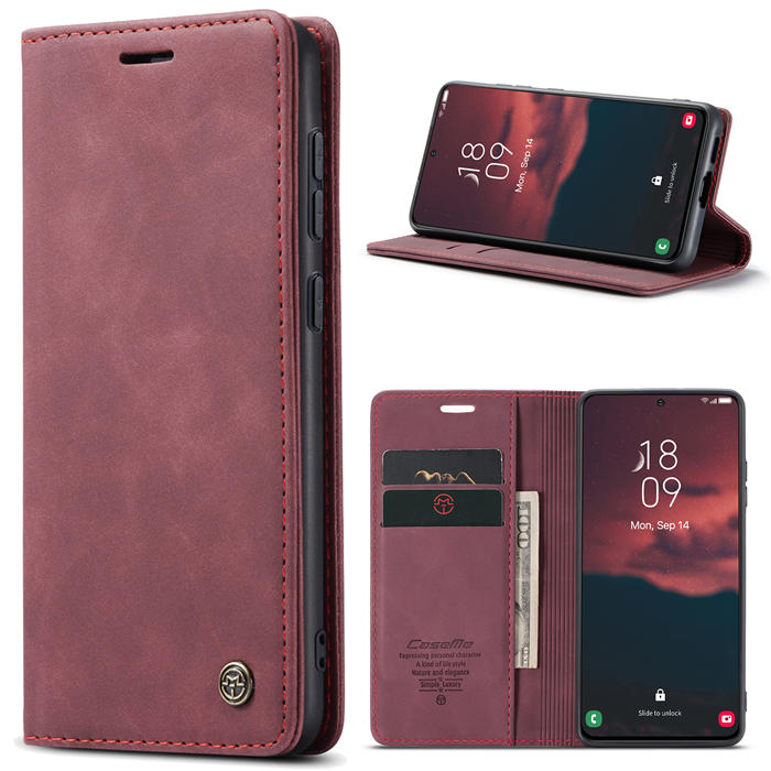 Чохол-книжка CaseMe із нубуку для Samsung S23 Plus Бордовий