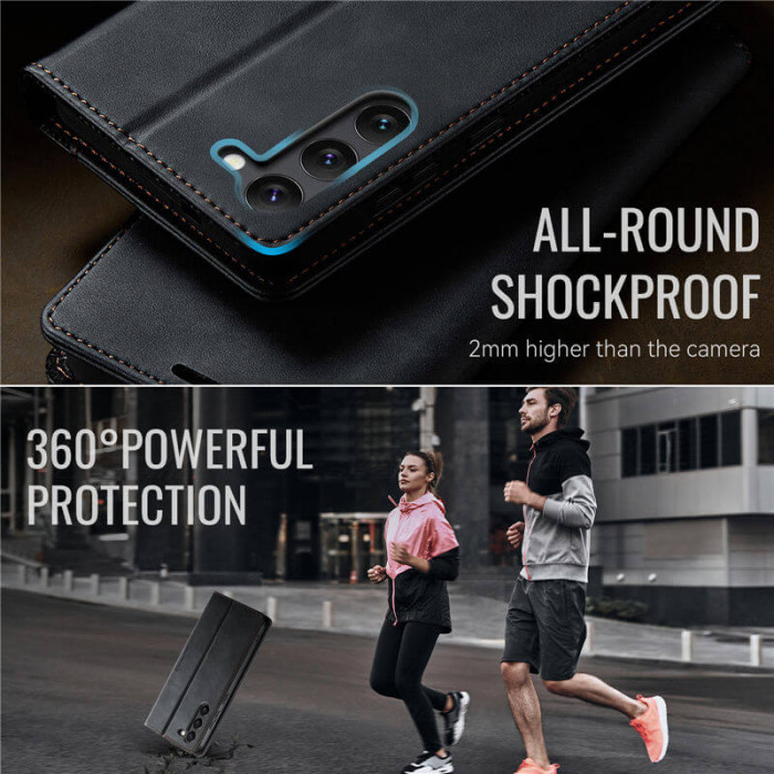 Чехол-книжка CaseMe RFID из нубука для Samsung Galaxy S23 Черный