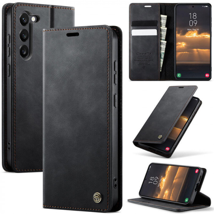 Чехол-книжка CaseMe RFID из нубука для Samsung Galaxy S23 Черный