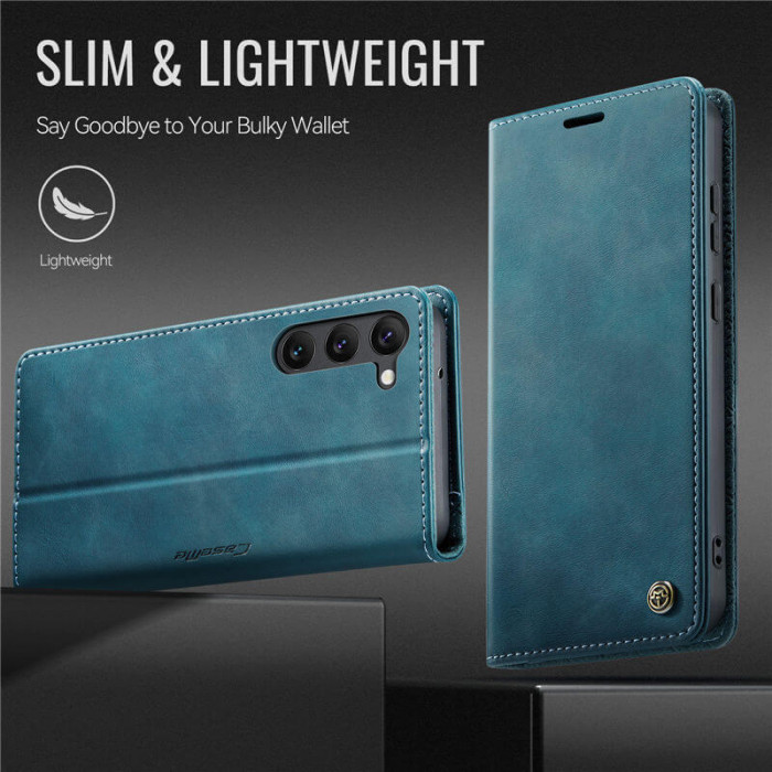 Чехол-книжка CaseMe RFID из нубука для Samsung Galaxy S23 Бирюзовый