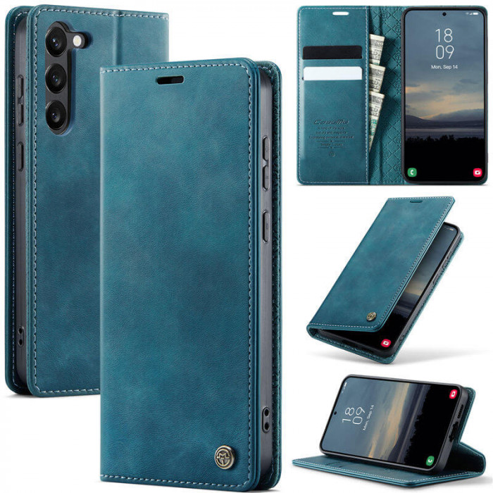 Чехол-книжка CaseMe RFID из нубука для Samsung Galaxy S23 Бирюзовый