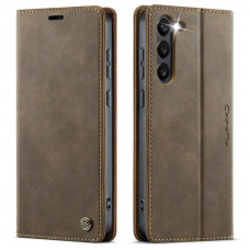 Чехол-книжка CaseMe RFID из нубука для Samsung S23 Коричневый