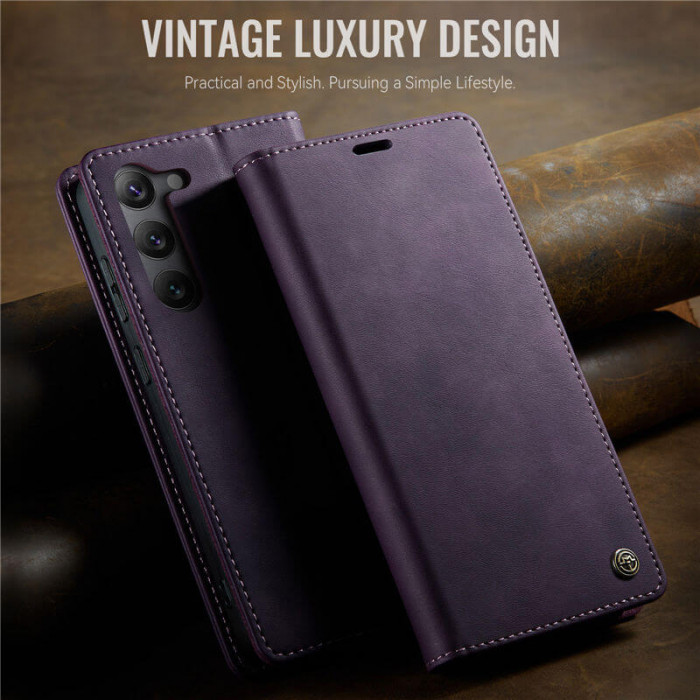 Чехол-книжка CaseMe RFID из нубука для Samsung Galaxy S23 Фиолетовый
