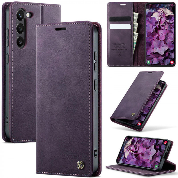 Чехол-книжка CaseMe RFID из нубука для Samsung Galaxy S23 Фиолетовый