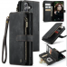 Чехол-кошелек CaseMe Retro Leather с манитом и ремешком для Samsung S20 FE Черный