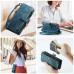 Чехол-кошелек CaseMe Retro Leather с манитом и ремешком для Samsung S23 FE Бирюзовый