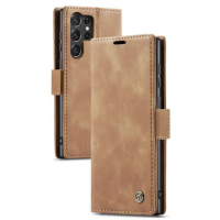 Чехол-книжка CaseMe из нубука для Samsung S25 Ultra Светло-коричневый