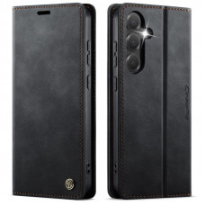 Чохол-книжка CaseMe RFID з нубуку для Samsung Galaxy S24 FE Чорний