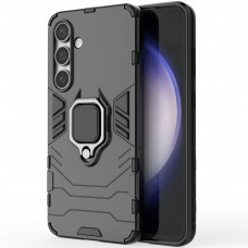 Защитный бампер IronMan для Samsung Galaxy S24 FE с кольцом-держателем Чёрный