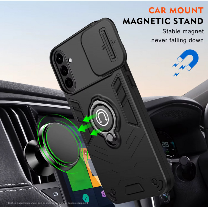 Протиударний чохол Camshield для Samsung Galaxy A57 з кільцем-тримачем Чорний