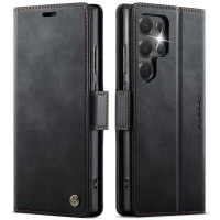 Чехол-книжка CaseMe RFID из нубука для Samsung Galaxy S23 Ultra Черный