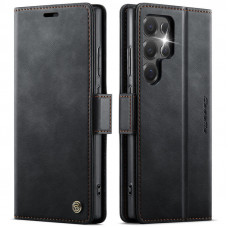 Чехол-книжка CaseMe RFID из нубука для Samsung Galaxy S25 Ultra Черный