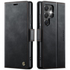 Чехол-книжка CaseMe RFID из нубука для Samsung Galaxy S23 Ultra Черный