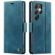 Чехол-книжка CaseMe RFID из нубука для Samsung Galaxy S25 Ultra Бирюзовый