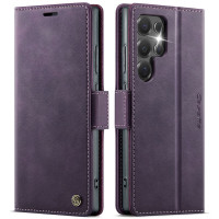 Чехол-книжка CaseMe RFID из нубука для Samsung Galaxy S23 Ultra Фиолетовый