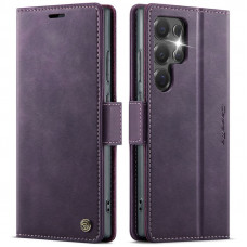 Чехол-книжка CaseMe RFID из нубука для Samsung Galaxy S25 Ultra Фиолетовый
