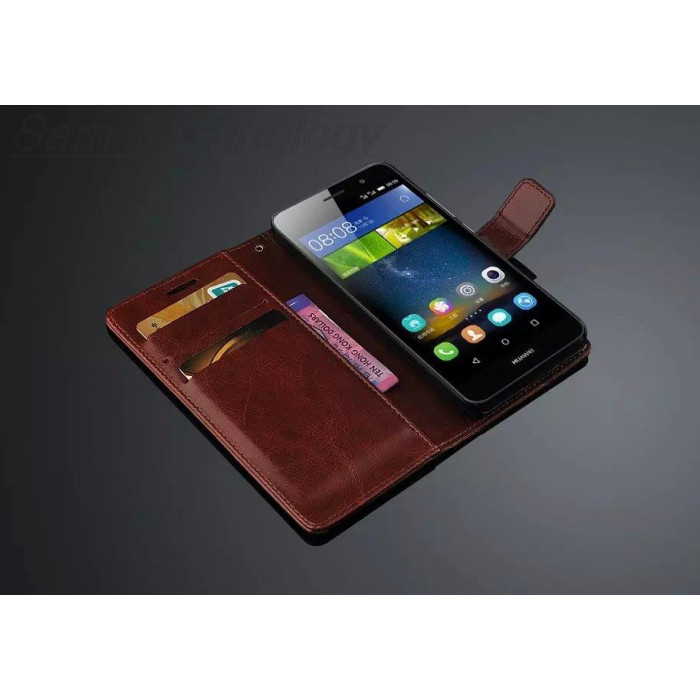 Кожаный чехол-книжка для Huawei Y6 Pro