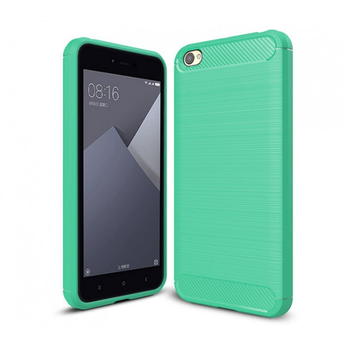 Силиконовый чехол с карбоновой вставкой для Xiaomi Redmi Note 5a 