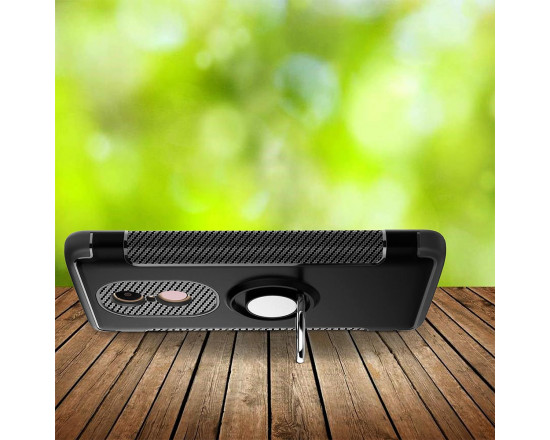 Противоударный бампер для Xiaomi Redmi 5 с кольцом-держателем Черный 
