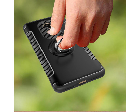 Противоударный бампер для Xiaomi Redmi 5 с кольцом-держателем Черный 