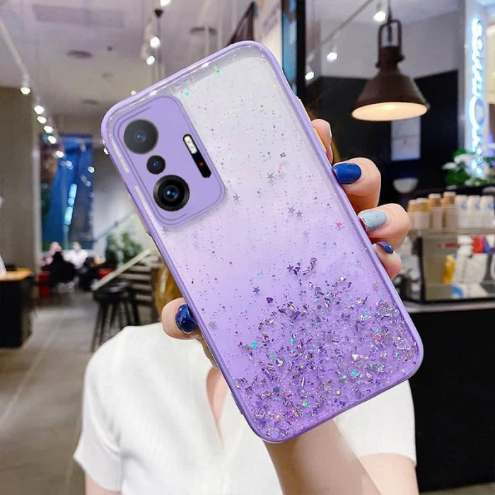 Чохол Stardust з кольоровими бортиками для Xiaomi 11T/Pro Фіолетовий