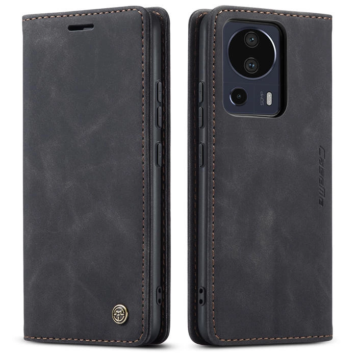 Чехол-книжка CaseMe из нубука для Xiaomi Mi 13 Lite Чёрный