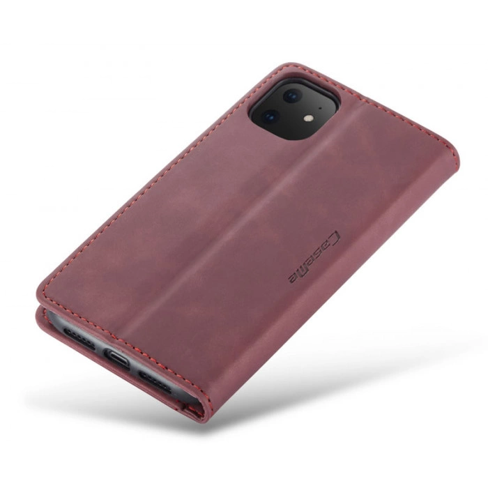 Чохол-книжка CaseMe з нубуку для iPhone 12 mini Бордовий