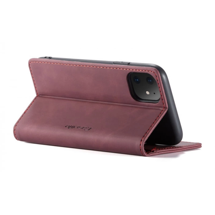 Чохол-книжка CaseMe з нубуку для iPhone 12 mini Бордовий