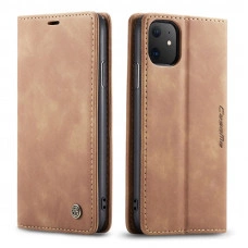 Чехол-книжка CaseMe из нубука для iPhone 12 mini Светло-коричневый