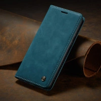 Чехол-книжка CaseMe из нубука для Xiaomi Redmi Note 13 Pro+ 5G Бирюзовый