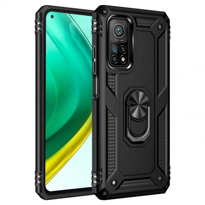 Ультратонкий противоударный чехол для Xiaomi Mi 10T/Pro с кольцом-держателем Чёрный Ультратонкий противоударный чехол для Xiaomi Mi 10T/Pro с кольцом-держателем Чёрный