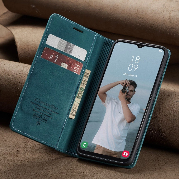 Чохол-книжка CaseMe із нубуку для Xiaomi Poco C75 Бірюзовий