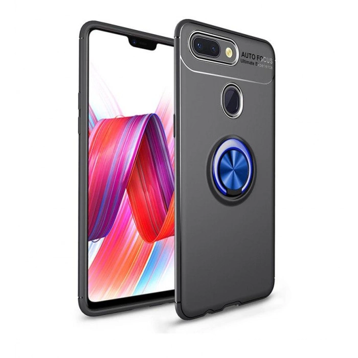 Силиконовый бампер для Xiaomi Mi 8 Lite с кольцом-держателем Синий Силиконовый бампер для Xiaomi Mi 8 Lite с кольцом-держателем Синий
