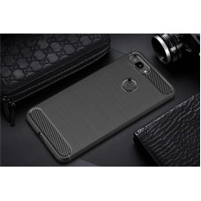 Силиконовый бампер Ipaky с карбоновыми вставками для Xiaomi Mi 8 Lite (черный)