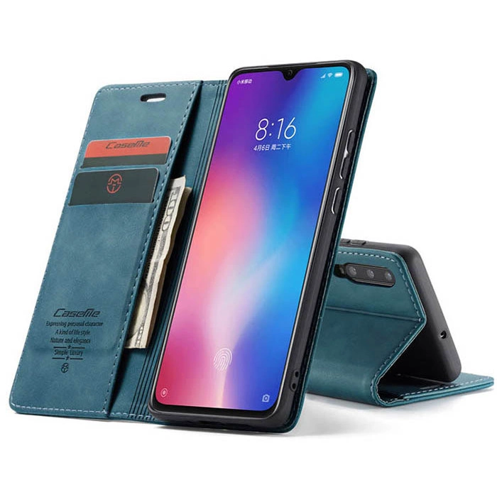 Чехол-книжка CaseMe из нубука для Xiaomi Mi 9 Бирюзовый