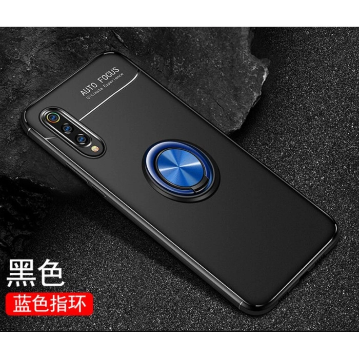 Силиконовый бампер для Xiaomi Mi 9 с кольцом-держателем Синий