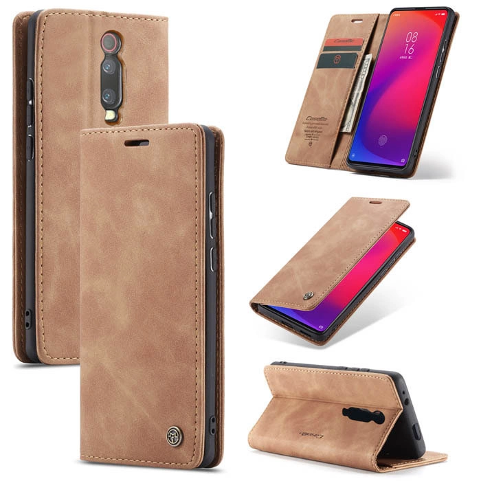 Чехол-книжка CaseMe из нубука для Xiaomi Mi 9T/Pro Светло-коричневый