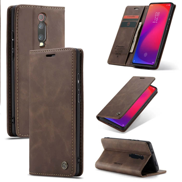 Чехол-книжка CaseMe из нубука для Xiaomi Mi 9T/Pro Тёмно-коричневый