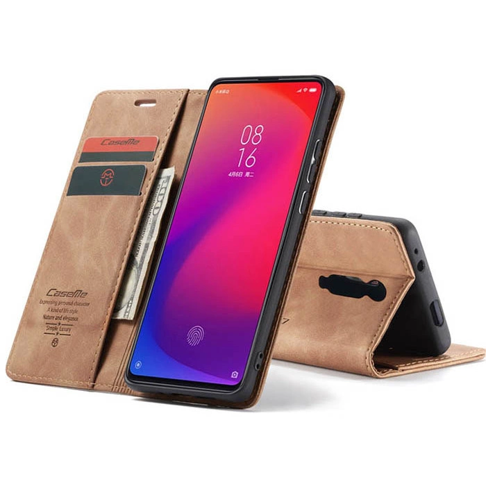 Чехол-книжка CaseMe из нубука для Xiaomi Mi 9T/Pro Светло-коричневый