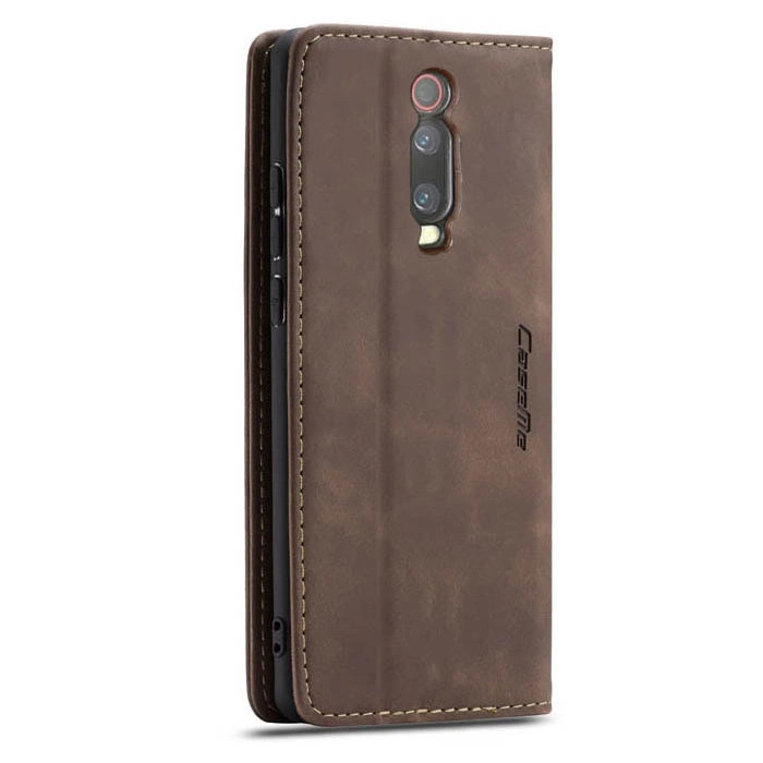 Чехол-книжка CaseMe из нубука для Xiaomi Mi 9T/Pro Тёмно-коричневый