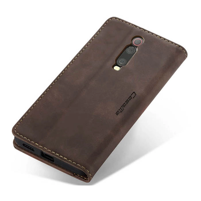 Чехол-книжка CaseMe из нубука для Xiaomi Mi 9T/Pro Тёмно-коричневый