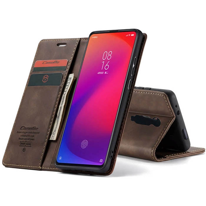Чехол-книжка CaseMe из нубука для Xiaomi Mi 9T/Pro Тёмно-коричневый