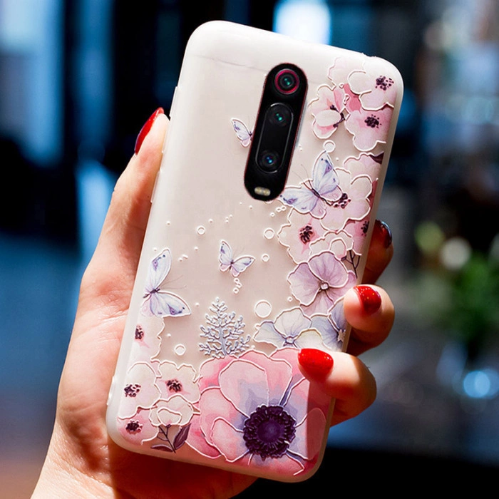 Рельєфний силіконовий чохол для Xiaomi Mi 9T/Pro з картинкою Квіти та метелики Рельєфний силіконовий чохол для Xiaomi Mi 9T/Pro з картинкою Квіти та метелики