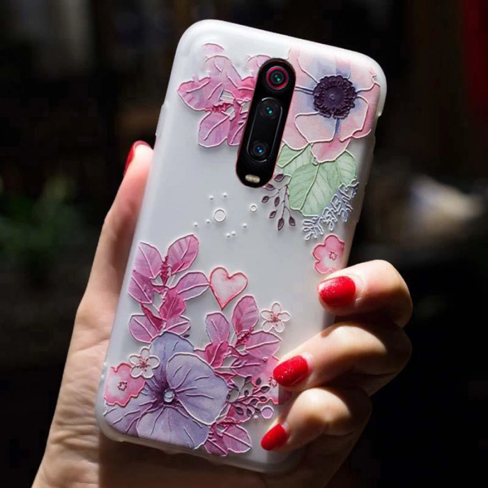 Рельефный силиконовый чехол для Xiaomi Mi 9T/Pro с картинкой Цветочная композиция Рельефный силиконовый чехол для Xiaomi Mi 9T/Pro с картинкой Цветочная композиция