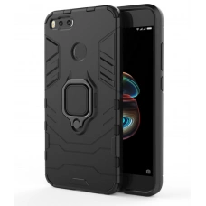 Защитный бампер IronMan для Xiaomi Mi A1 с кольцом-держателем Черный