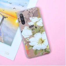 Рельефный силиконовый чехол для Samsung A30s/A50/A50s с картинкой Белые цветы
