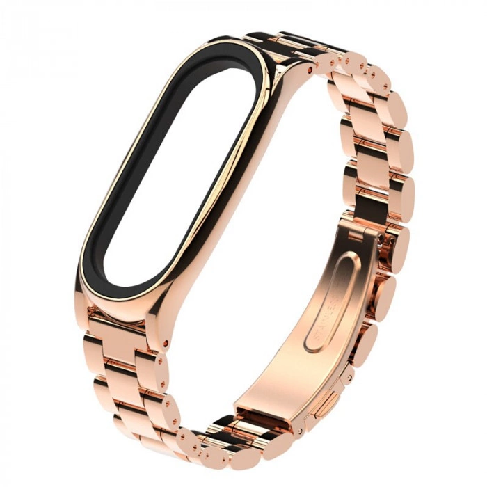 Ремінець MiJobs Plus металевий для Xiaomi Mi Band 3/4 Black/Rose/Gold/Silver/Blue/Purple